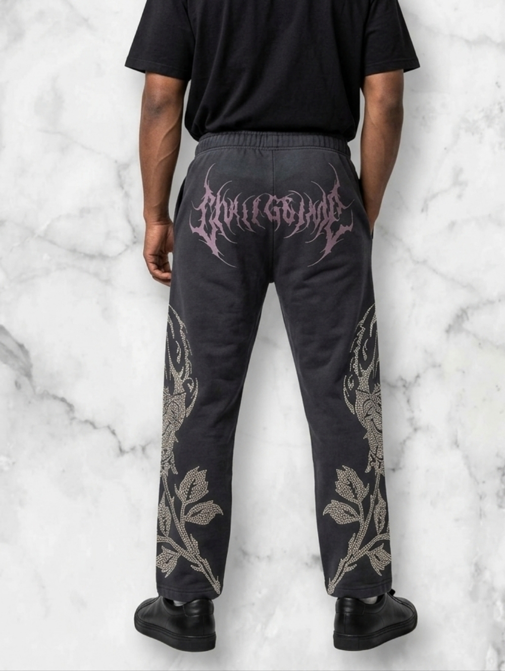Civil Regime Bloom Bankai Concrete Rose Rhinestone Sweatpants Size M